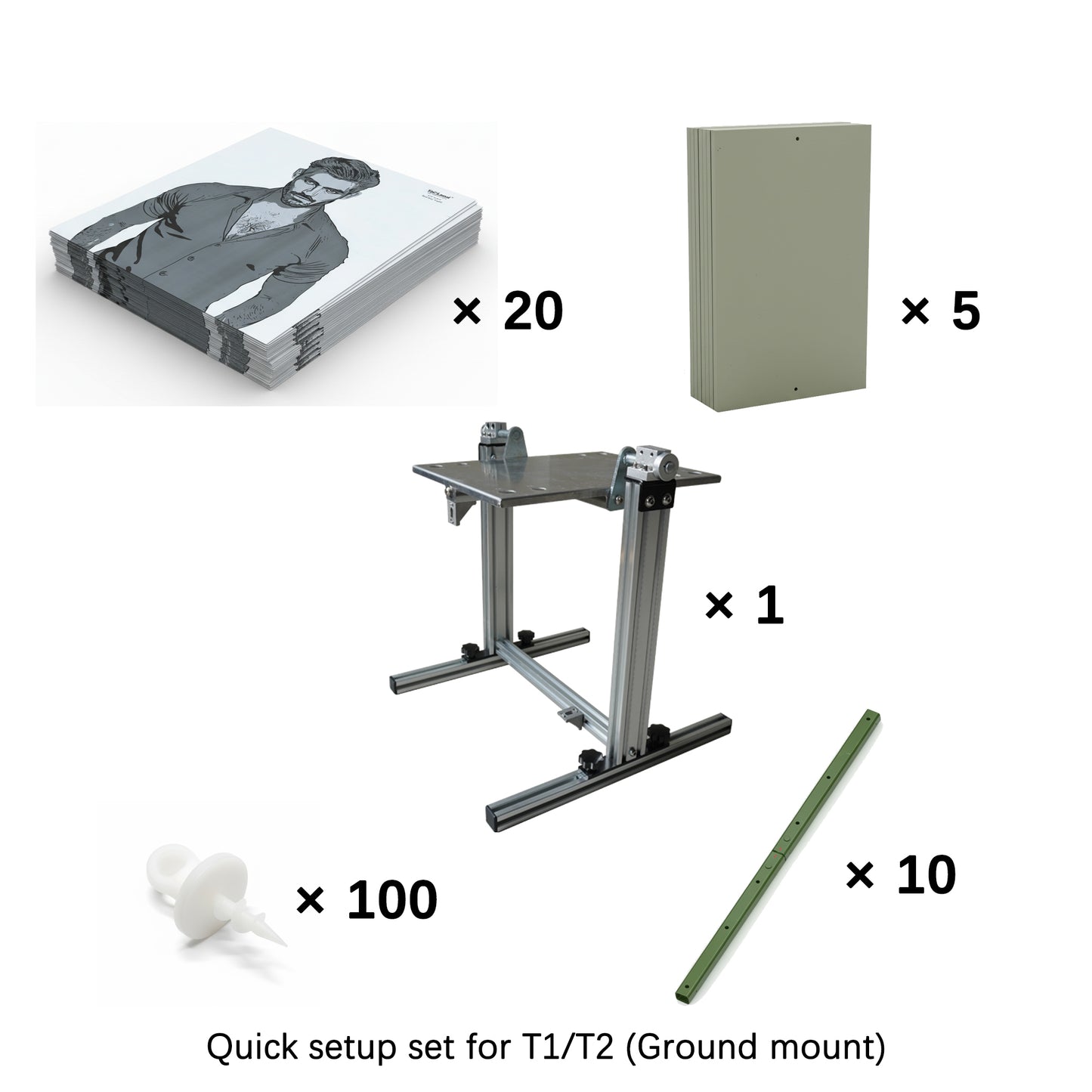 Quick setup set for T1/T2 (Ground mount)